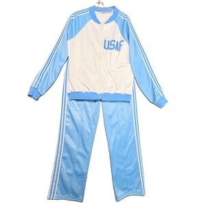 Speedline USAF 2pc Warm Up Suit L M Air Force Track Jacket Pant VTG 70 80s Retro
